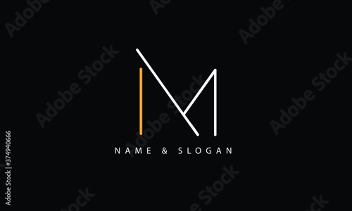 IM, MI, I, M abstract letters logo monogram