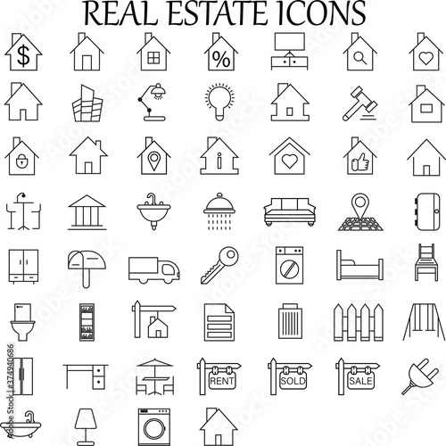 Real estate icons set