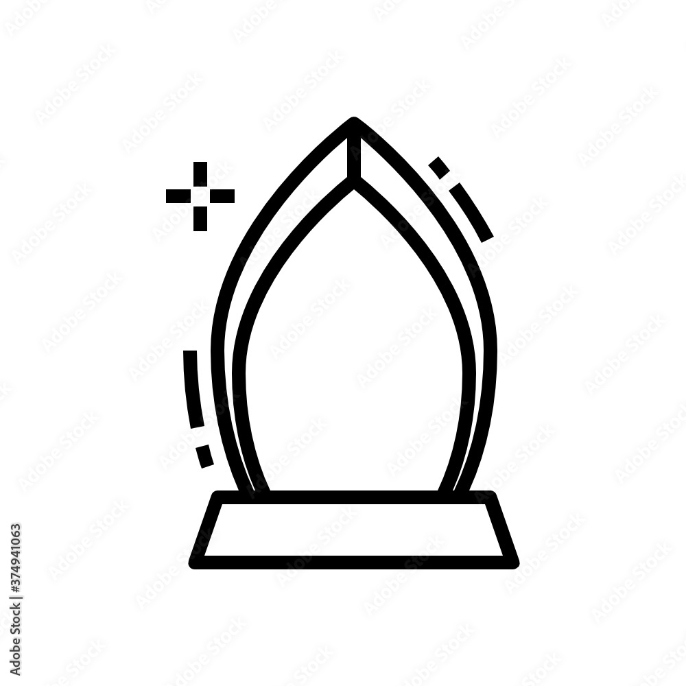 Fototapeta premium Shield trophy icon in editable line style, performance trophy 