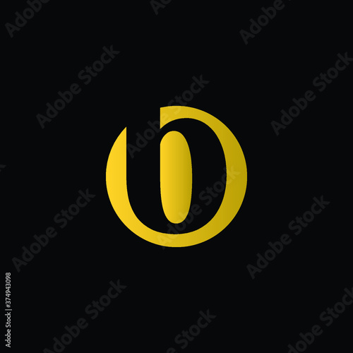 Initial Letter B in black color inside a gold circle