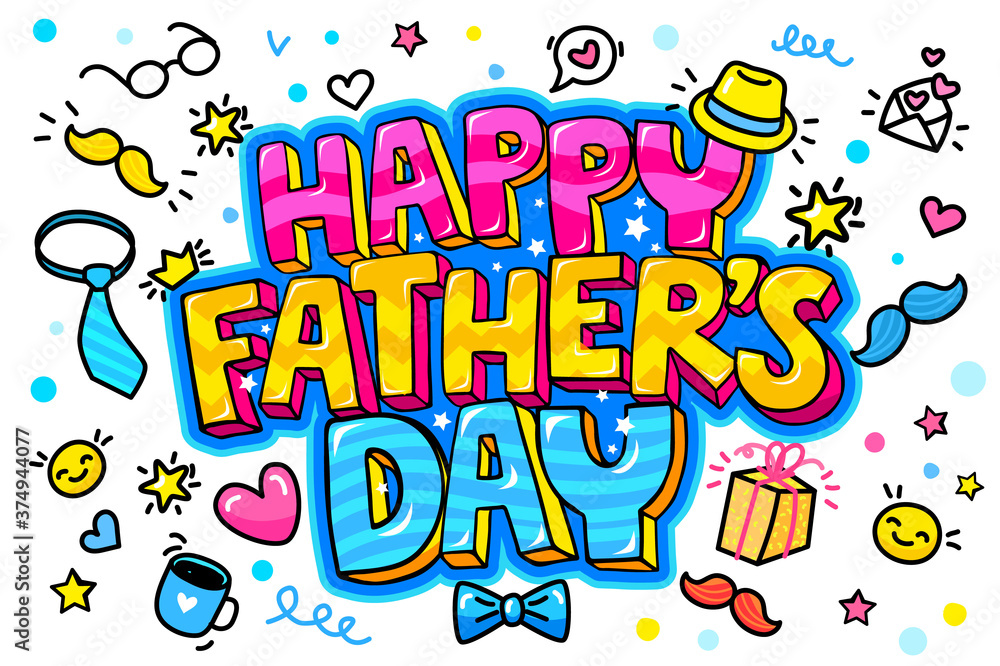 Thank you dad message in pop art style Thank you dad message in pop art style