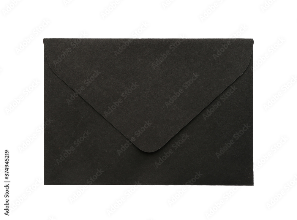 Black paper envelope isolated on white. Mail service Black paper envelope isolated on white. Mail service