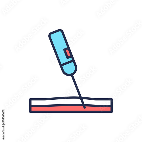 Biopsy color line icon. Isolated vector element. Outline pictogram for web page, mobile app, promo