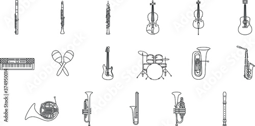Musical Instruments Illustrations Icons Symbols