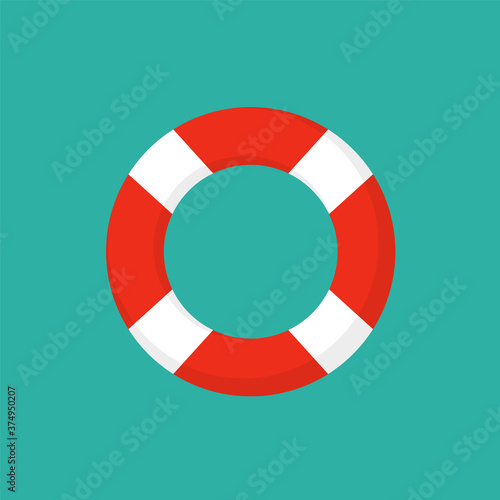 Life preserver buoy ring help icon. Lifebuoy saver raft swim vector jacket