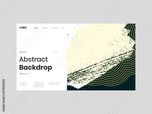 Abstract homepage illustration. Colorful lines and paint strokes. Striped minimal background, backdrop. Hand drawn texture and outline shapes. Eps10 vector.