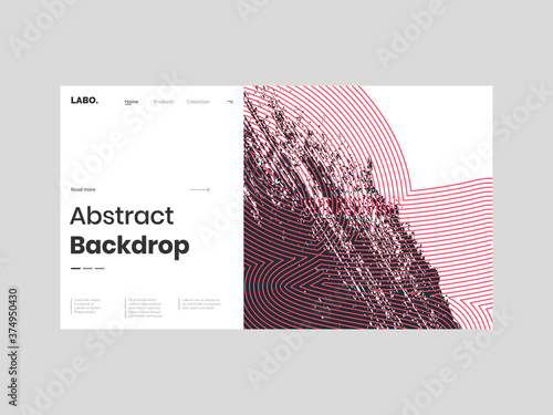 Abstract homepage illustration. Colorful lines and paint strokes. Striped minimal background, backdrop. Hand drawn texture and outline shapes. Eps10 vector.