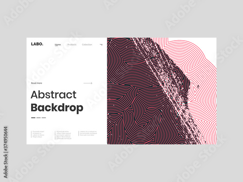 Abstract homepage illustration. Colorful lines and paint strokes. Striped minimal background, backdrop. Hand drawn texture and outline shapes. Eps10 vector.