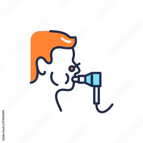 Functional pulmonary test color line icon. Outline pictogram for web page, mobile app, promo 