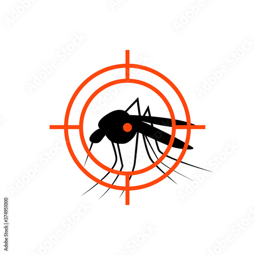 Repellent mosquito stop aim sign icon. Malaria pest insect anti mosquito warning symbol
