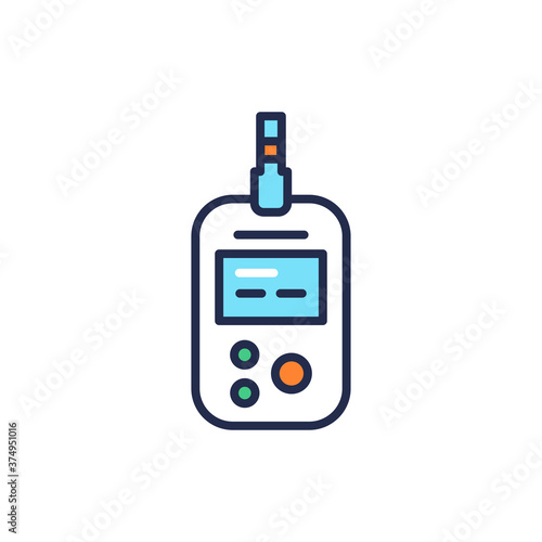 Blood glucose levels test color line icon. Outline pictogram for web page, mobile app, promo 