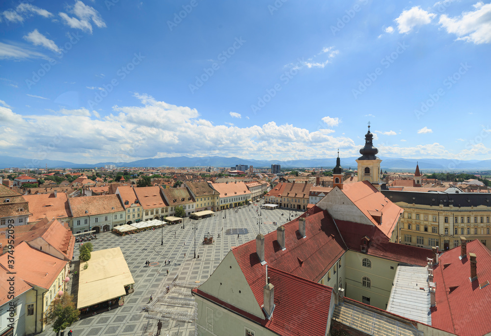 Sibiu, Romania, 7,2019; one of the jewels of tourism in Transylvania. Sibiu, Romania, 7,2019; one of the jewels of tourism in Transylvania.