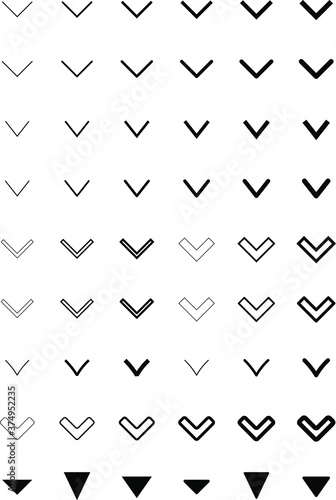 Caret Icons Illustrations Symbols Web Development Set