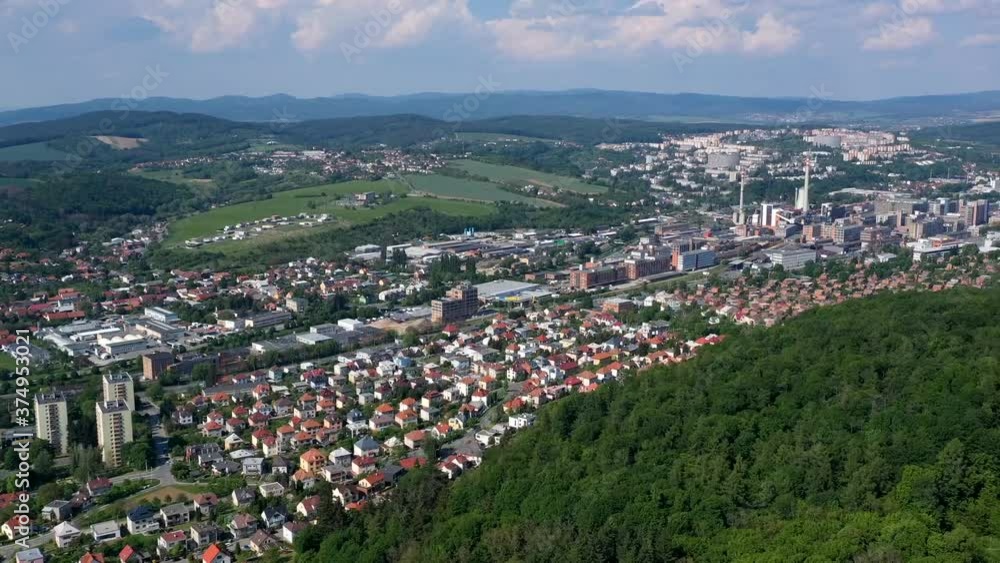 Aerial Shot Of Zlin City And Surrounding Landscape, Czech Republic Aerial Shot Of Zlin City And Surrounding Landscape, Czech Republic