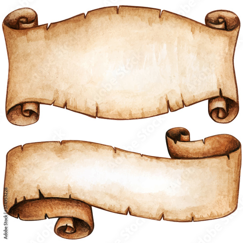 High quality watercolor vintage scrolls