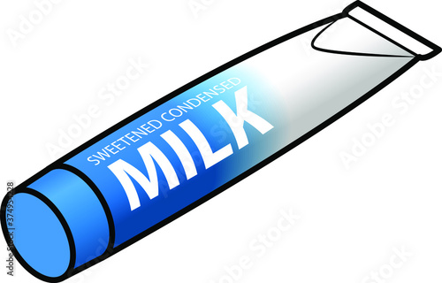 A tube of sweetened condensed milk.