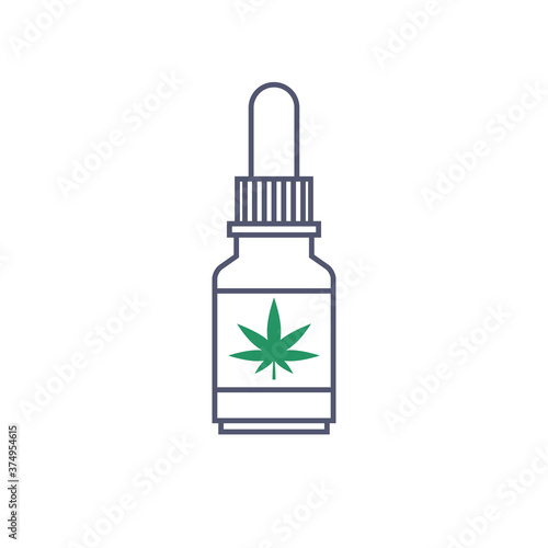 CBD oil hemp product. CBD oil cannabis extract. Medical marijuana. Hemp oil in a bottle. 100% natural. Cannabis extract. Narcotic substance. Alternative to medicine product sign