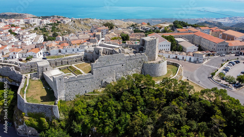 Photos Aerial view of the castle of Monte Sant'Angelo on the Gargano peninsula in Italy
