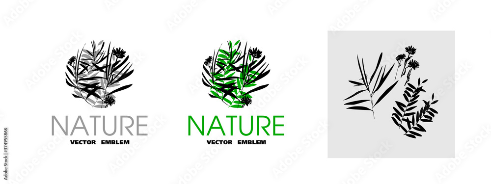 Logo design-logo for yoga classes, medical centers, pharmacies, natural and organic food and packaging-circle of forest herbs. Vector icon Logo design-logo for yoga classes, medical centers, pharmacies, natural and organic food and packaging-circle of forest herbs. Vector icon