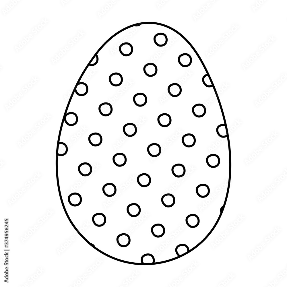 happy easter egg paint with points dotted line style icon happy easter egg paint with points dotted line style icon