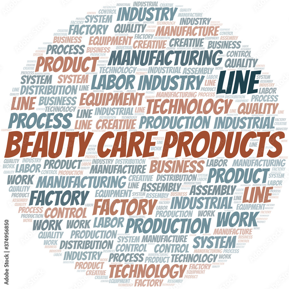 Beauty Care Products word cloud create with text only. Beauty Care Products word cloud create with text only.