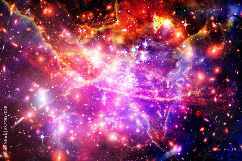 Star cluster and galaxy. The elements of this image furnished by NASA. © wowinside