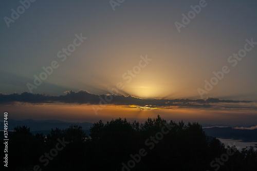 sunrise over the lake