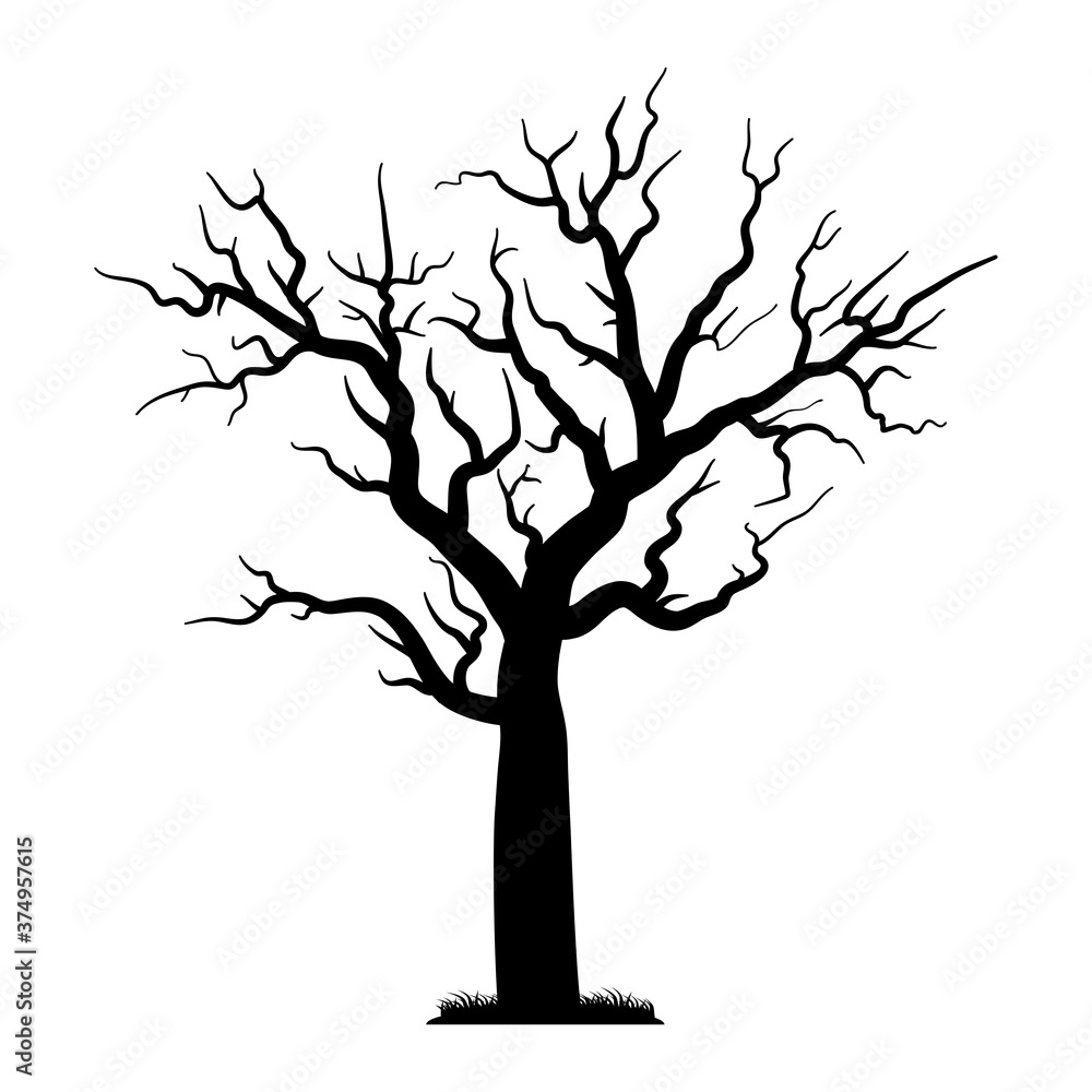 Obraz premium enchanted tree silhouette style icon