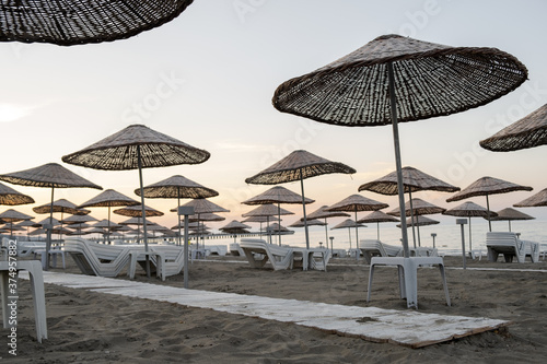 beach umbrellas on the beach  Samsun  2020