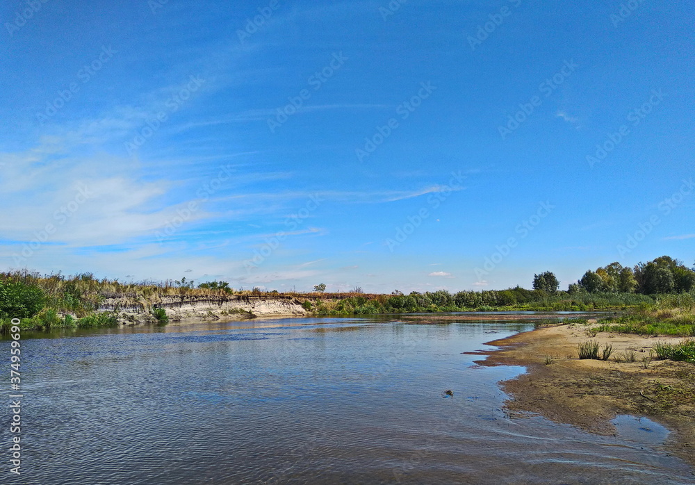 river and clouds