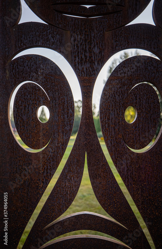Obraz na płótnie Closeup of metal face, abstract Fort Langley w salonie