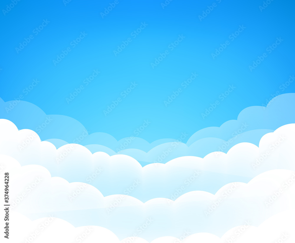 Blue sky with cute white clouds background for video conference design Free Vector Blue sky with cute white clouds background for video conference design Free Vector