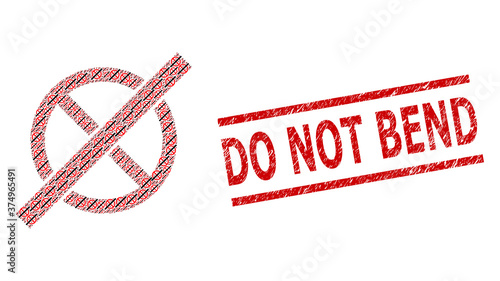 Recursive collage no rules and Do Not Bend unclean stamp print. Vector collage is composed from repeating no rules items. Stamp seal includes Do Not Bend caption between parallel lines.
