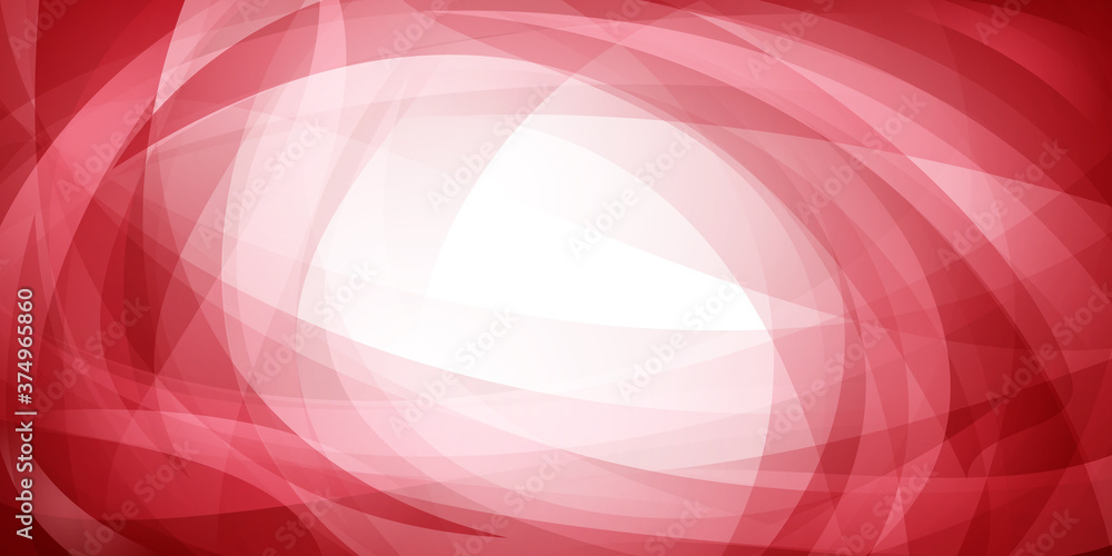 Obraz premium Abstract background of intersecting curves and bent translucent shapes in red colors