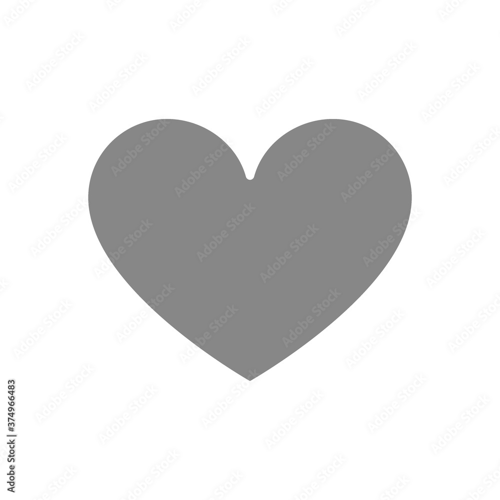 Love, like, feedback, heart grey icon. Symbol of addiction.