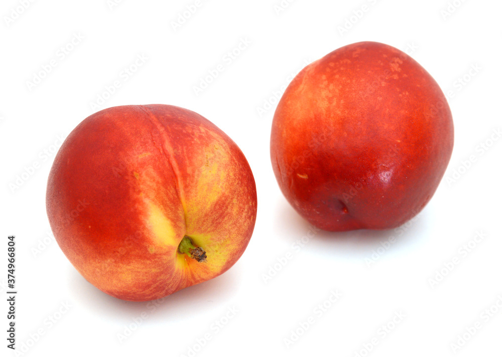 Nectarines isolated on white background Nectarines isolated on white background
