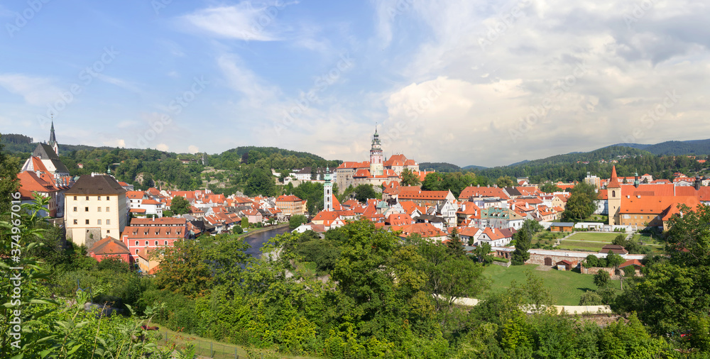 Panoramic view of Cesky Krumlov. Czech republic