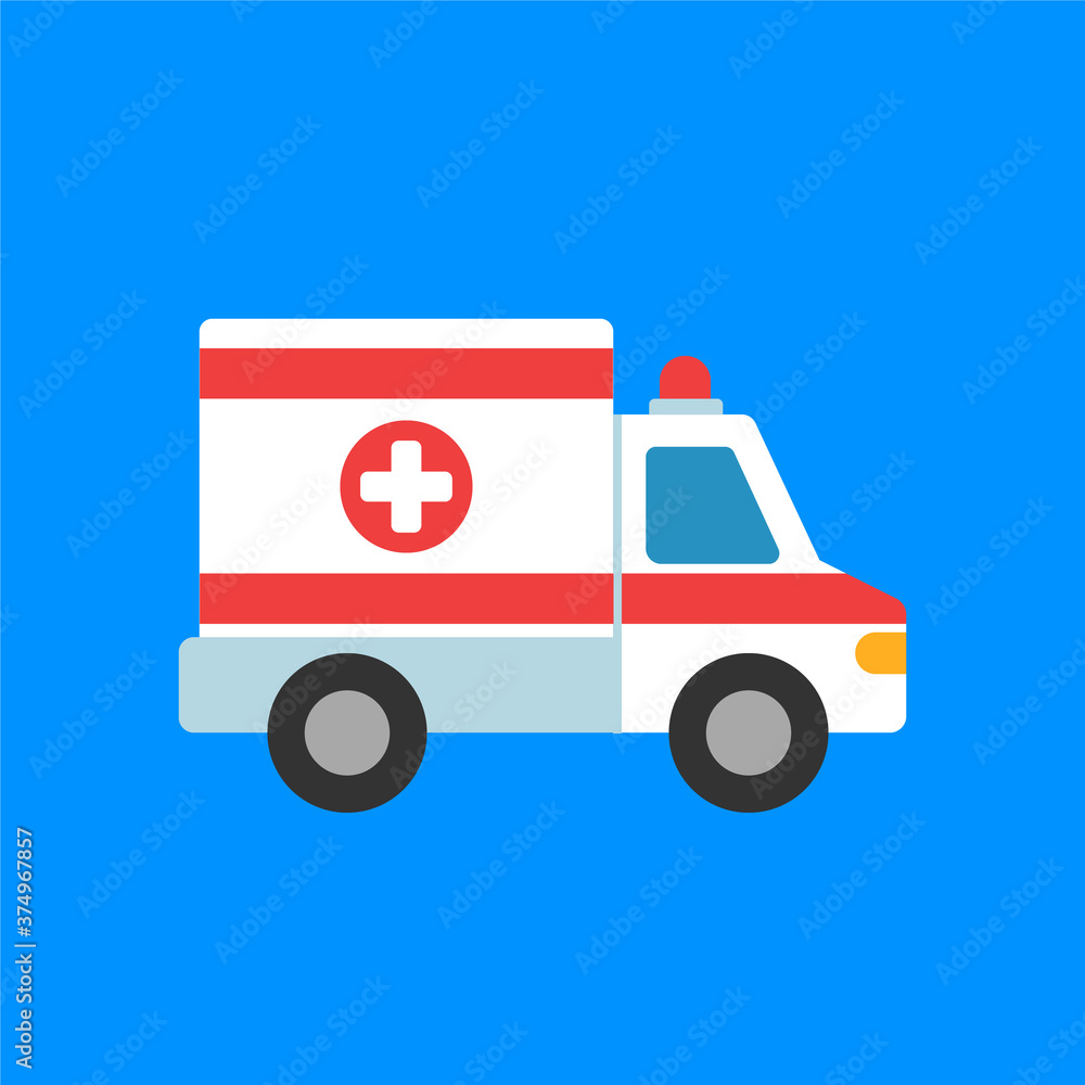 Ambulance icon. First aid. Vector illustration. Isolated, flat design.