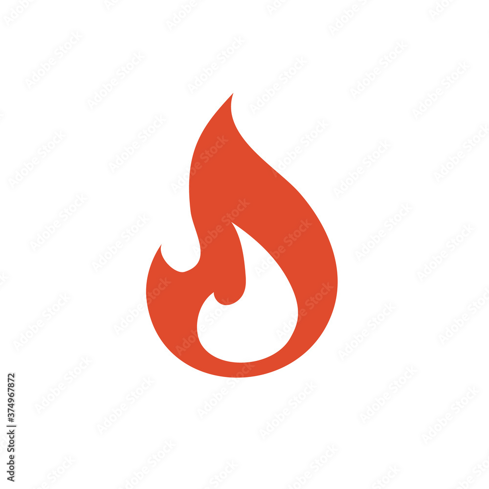 Orange fire icon. Vector illustration on withe background. Isolated. Orange fire icon. Vector illustration on withe background. Isolated.