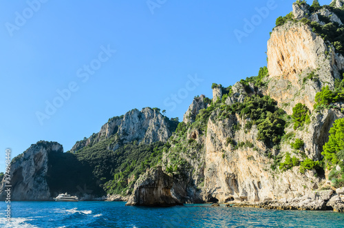 Magnificent landscapes of the island of Capri from the sea. © Sergey