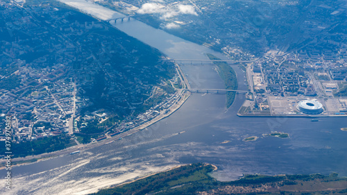 View of Nizhny Novgorod from the plane window