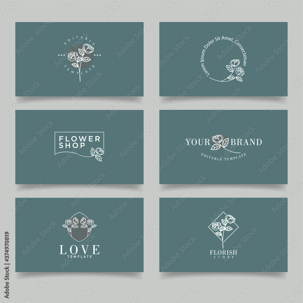 Fototapeta premium feminine elegant logo editable template