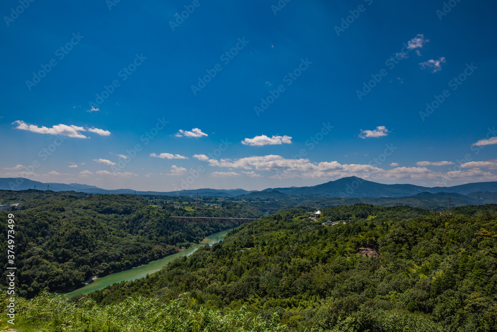 Naklejka premium 苗木城跡からの景色