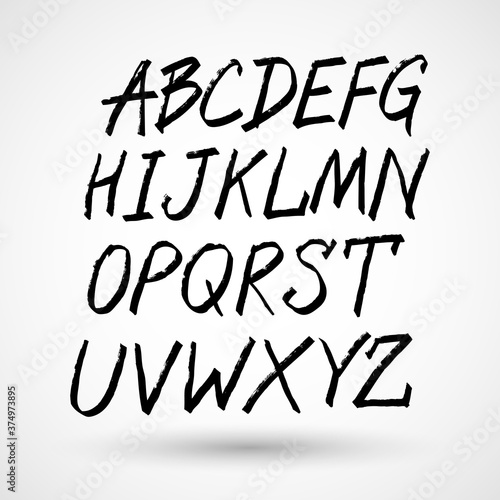 Vector Hand Drawn Alphabet Font