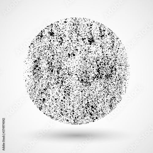 Grunge white and black circle wall background. Vector illustration.