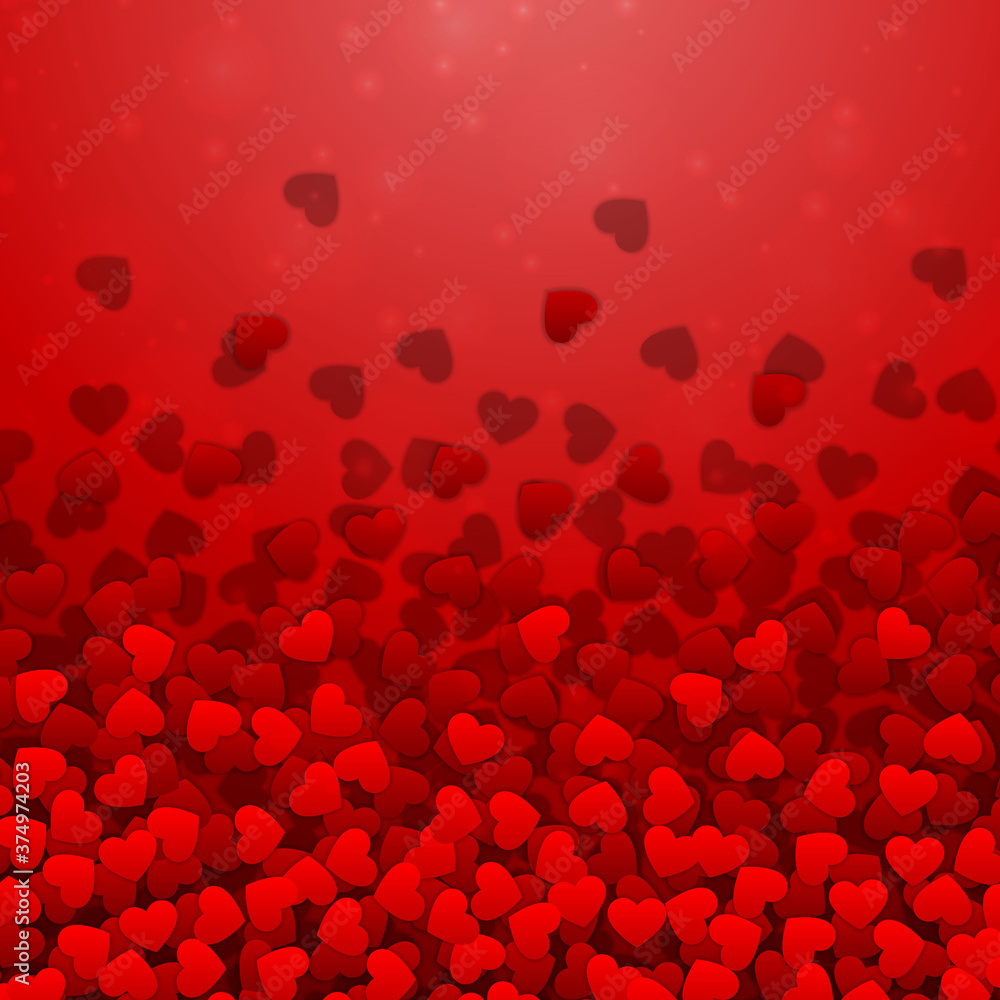 Heart confetti valentines day background