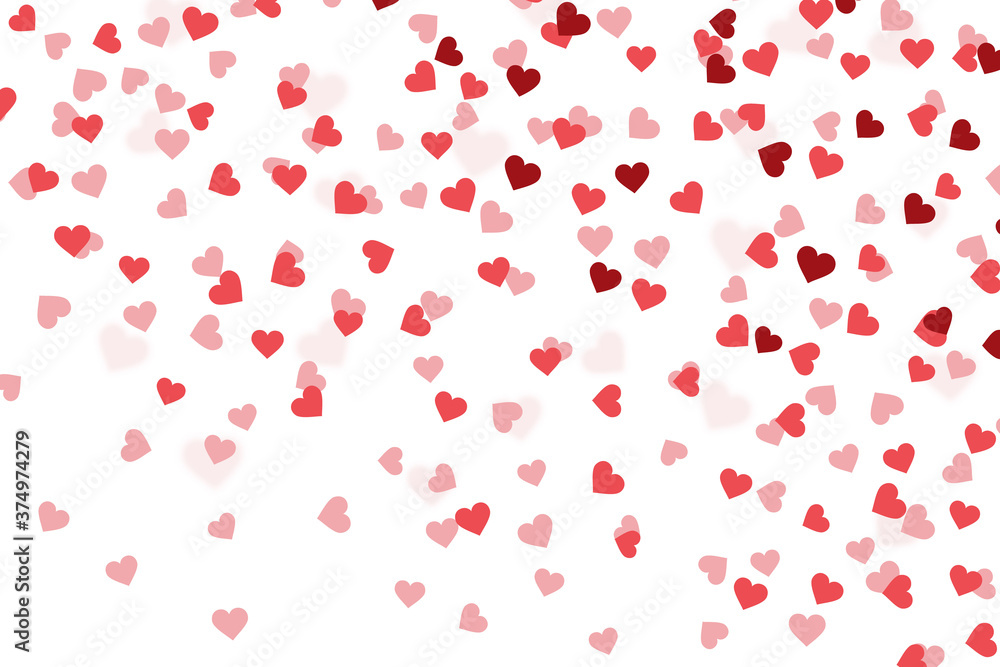 Heart confetti valentines day background