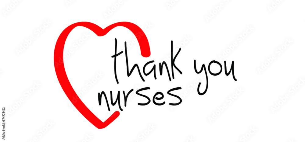 Thank you nurses. Slogan nurse day with stethoscope sign on 12 may ...