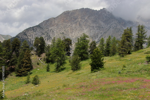 Views of the Alps in the ski resort of Claviere. photo