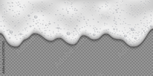 White soap forth, foam texture isolated